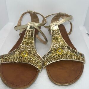 ♦️ Gold Beaded Women's‎ Sandals